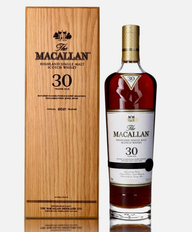 Macallan Sherry Oak 30 Year Old Single Malt Scotch Whisky, 2021 vintage
