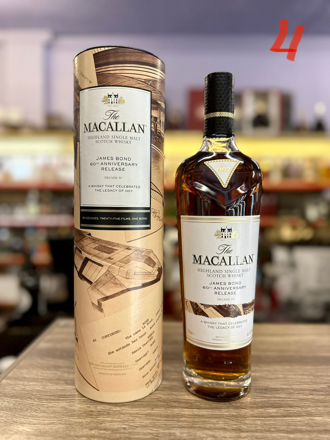 Macallan James Bond 60th Anniversary Decade IV Single Malt Scotch, 700 ml